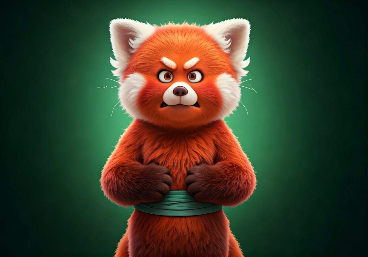 Meilin Lee Transforms into Red Panda in Disney Style