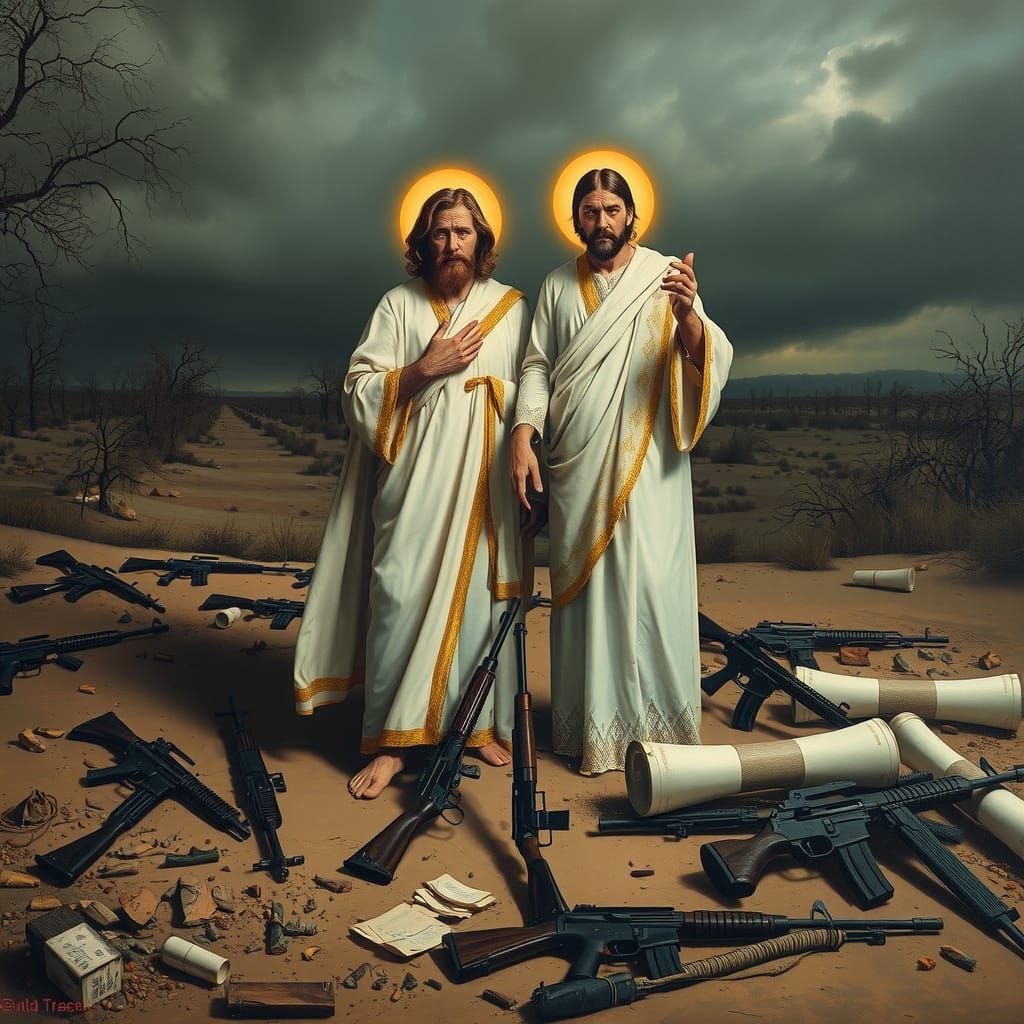 God and Jesus in a Desolate War-Torn Landscape