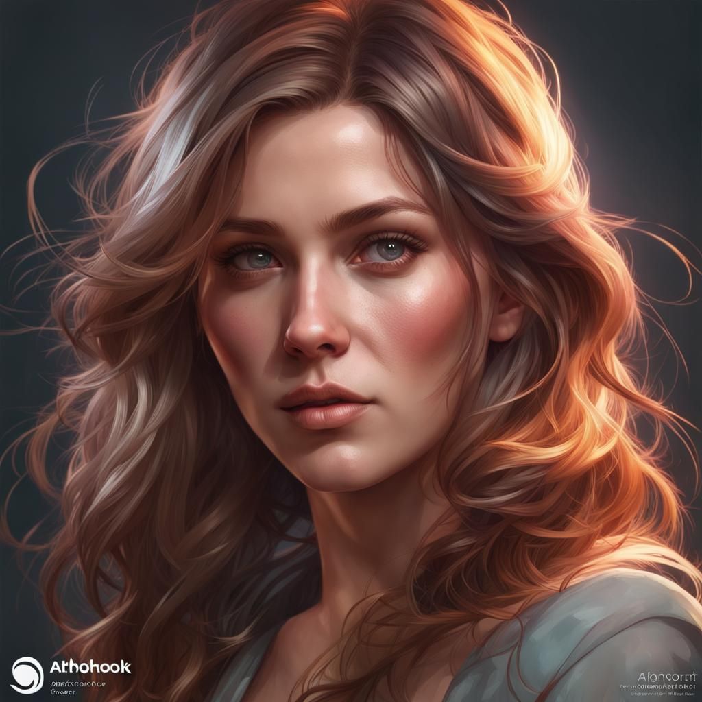 Detailed Portrait in the Style of Art Nouveau