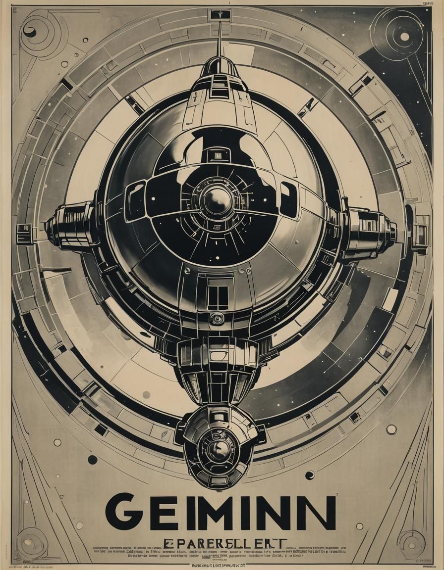 Art Deco Movie Poster of Gemini Capsule