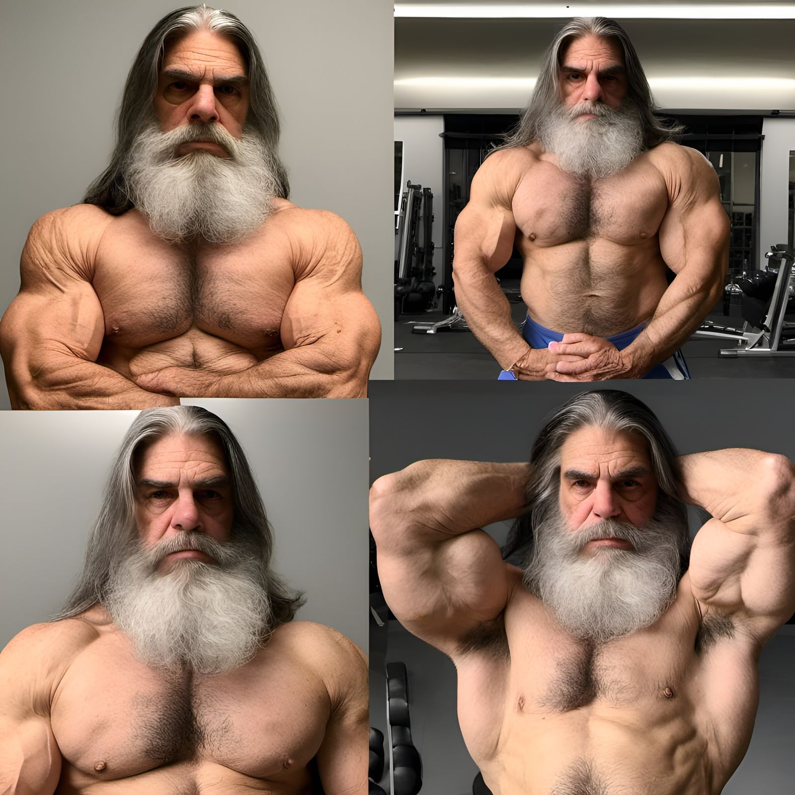 Bodybuilder Posing at Mr. Universe Competition