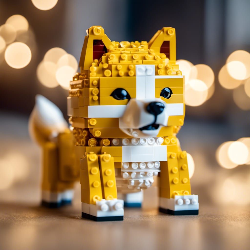 Lego Shiba Inu Dog in 8K 3D