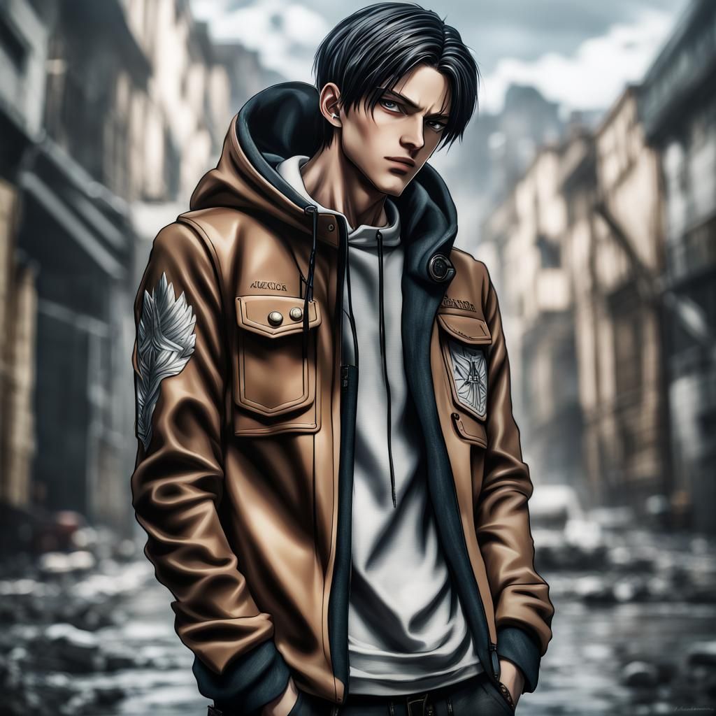 Levi Ackerman in Hoodie, Ultra Detailed 4K