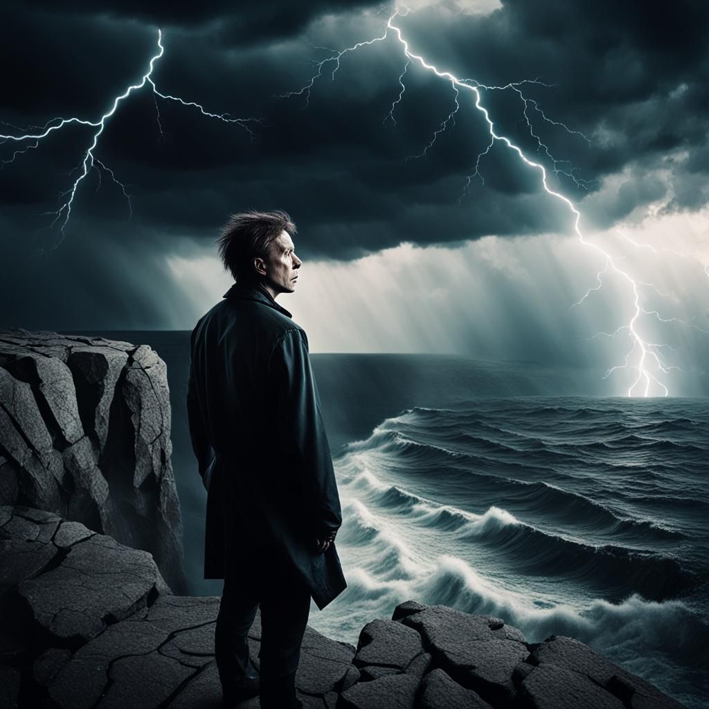 Ominous Surrealism: Person on Cliff Edge