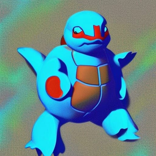 Holographic Cosmic Squirtle Illustration in 8k Resolution