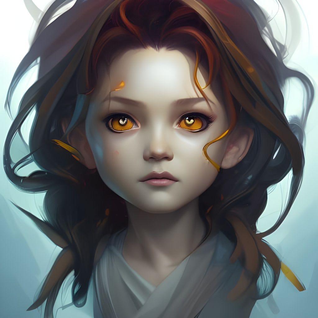 Chibi Phoenix Portrait in Hyperdetailed Style