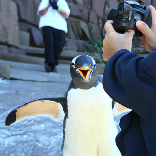 Penguin Celebrity Mobbed by Paparazzi