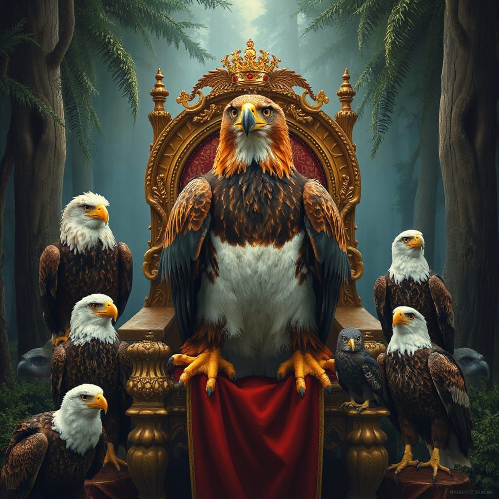 Haast's Eagle King on Rainforest Throne
