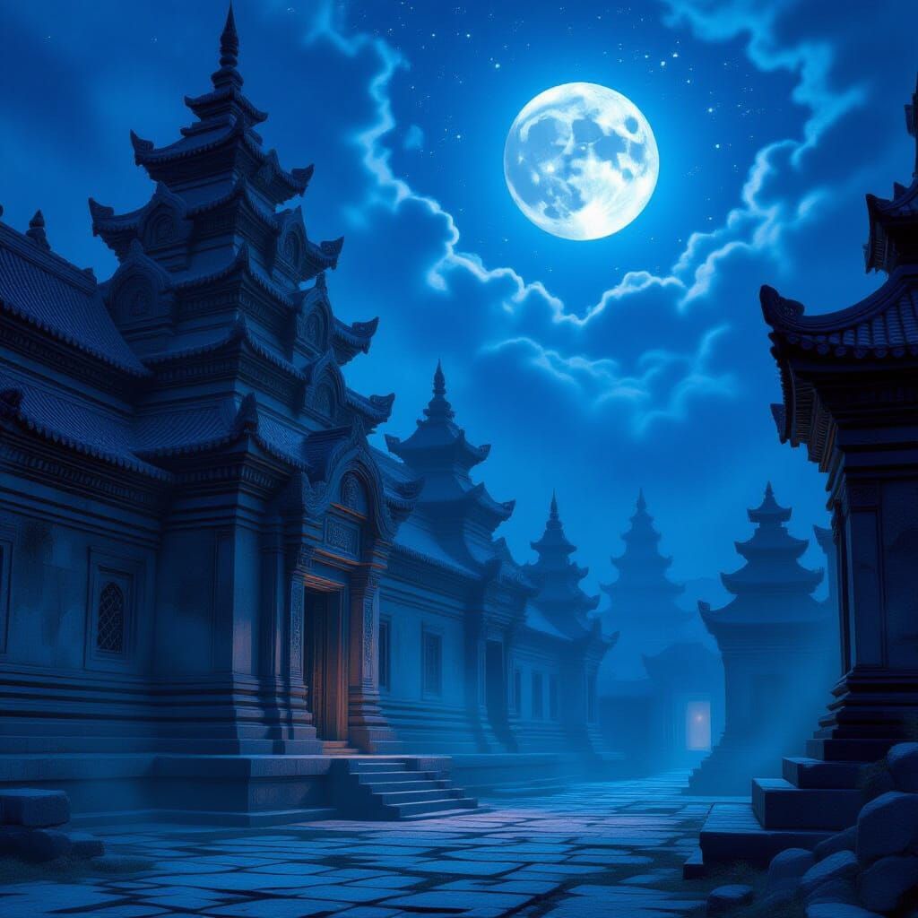 Ethereal Moonlight Illuminates Ancient Tartarian Temple