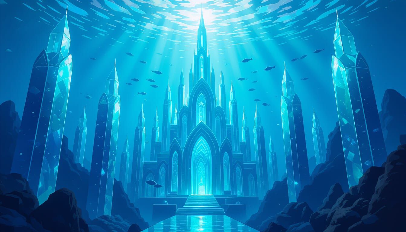Ethereal Underwater City Made of Sea Glass