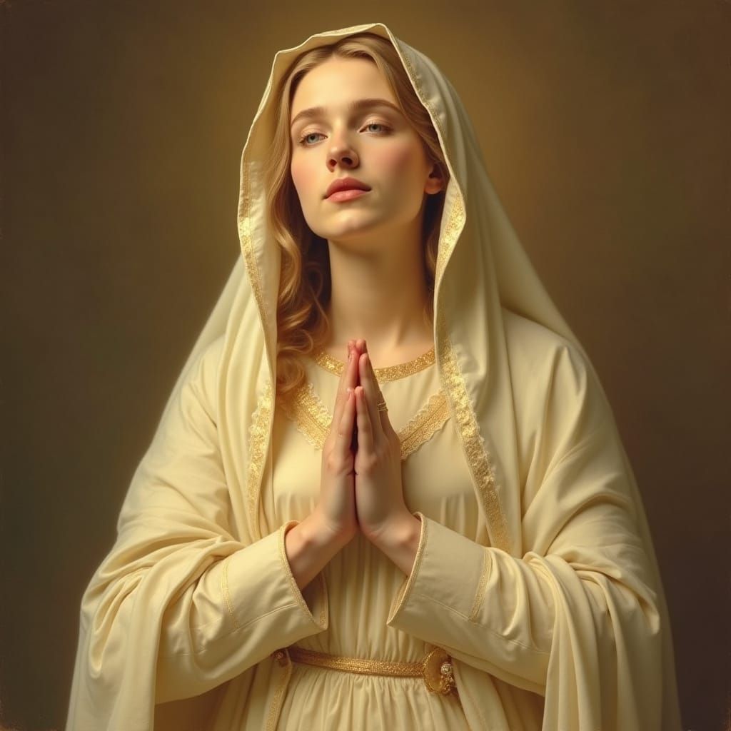 Serene Holy Mother in Renaissance-Inspired Glory
