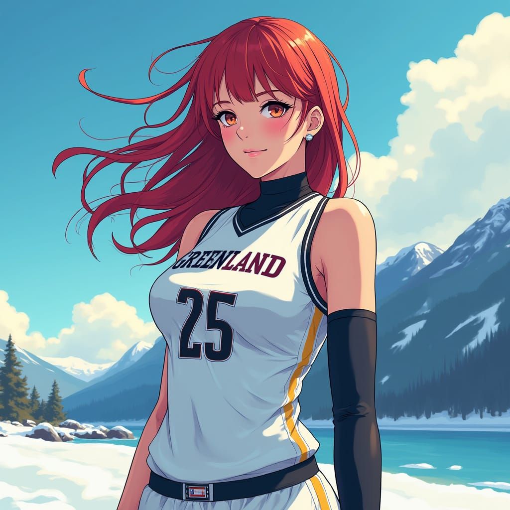 Greenlandic Woman in Anime Style Jersey