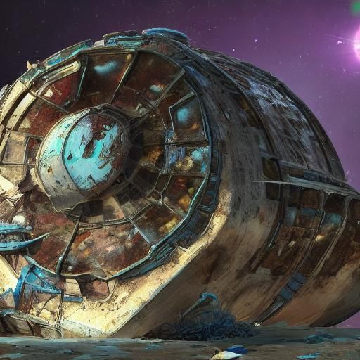 The explorers found the crashed colony ship, its metal hull fused with crystalline growths that pulsed with an otherworl...