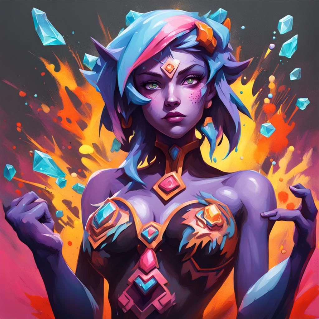 Crystal Maiden Dota 2 Graffiti Splash Art