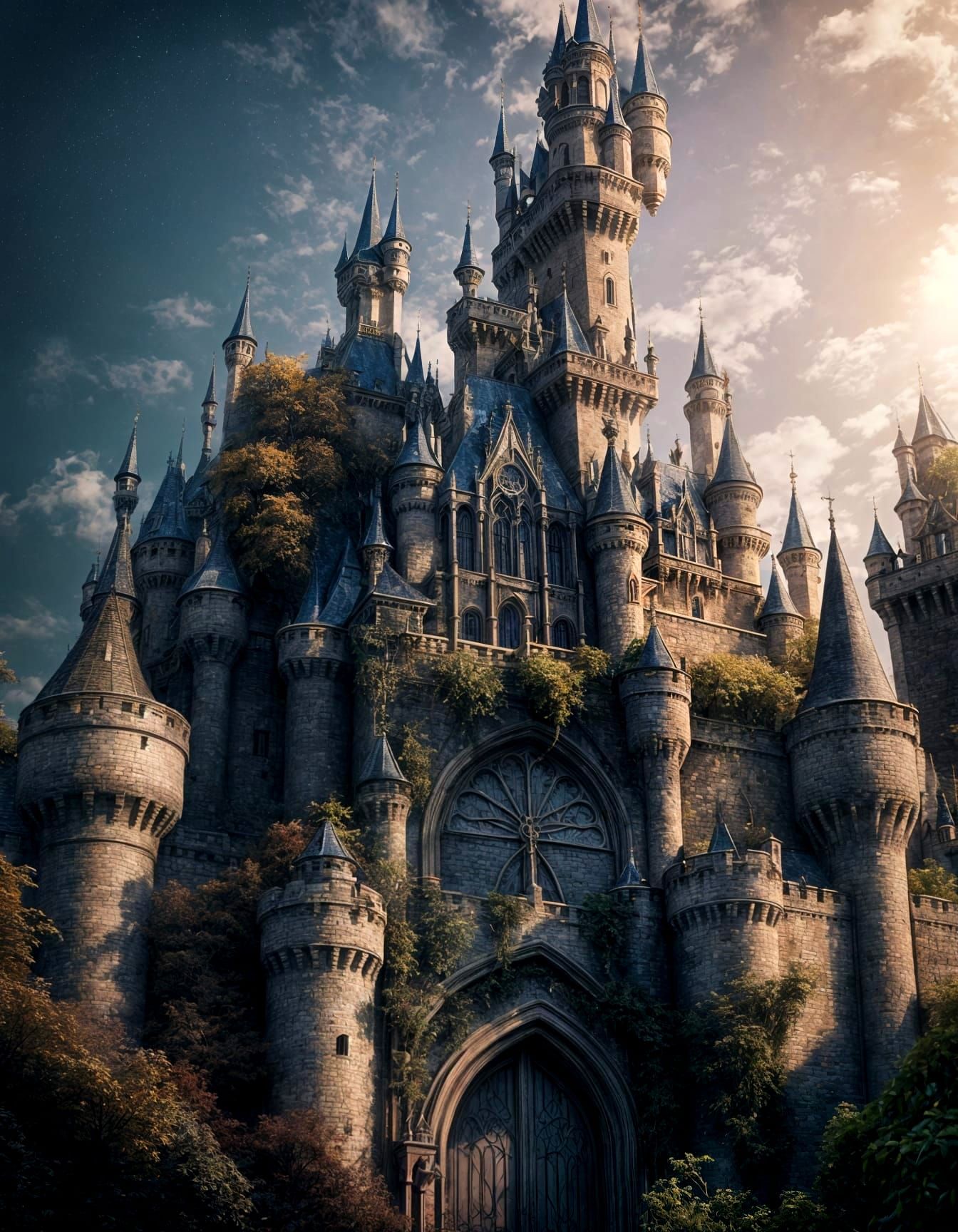 Sleeping Beauty's Castle Overgrown with Algorithmic Vines