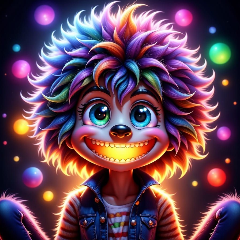 Joy from Inside Out: Furry Whimsical Monster