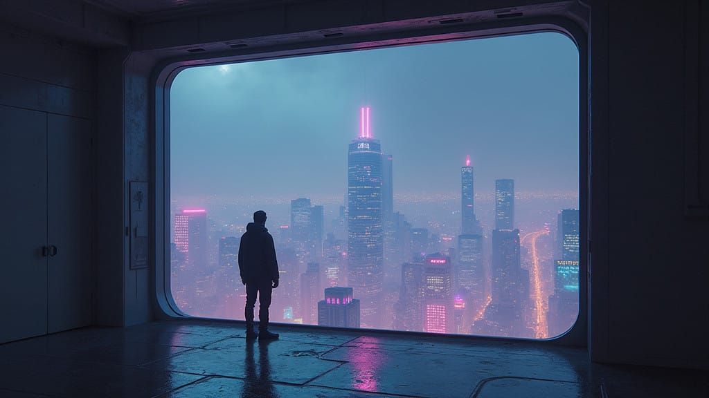 Futuristic Metropolis at Night