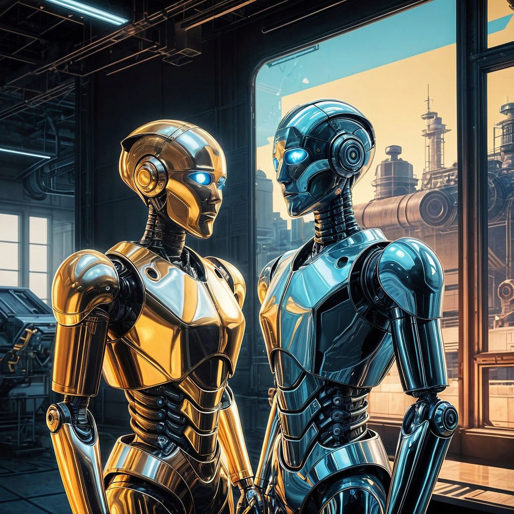 Futuristic Factory Romance in Hyper Realistic Style