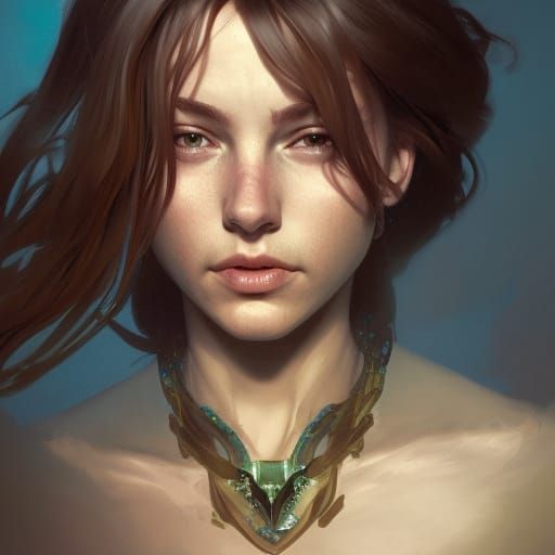 Gawr Gura Portrait by Greg Rutkowski and Artgerm