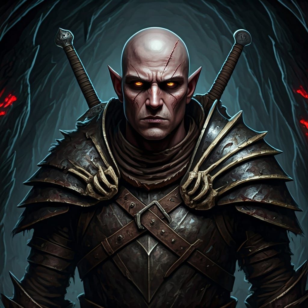 Drow Bandit in Shadow: Dark Fantasy Illustration