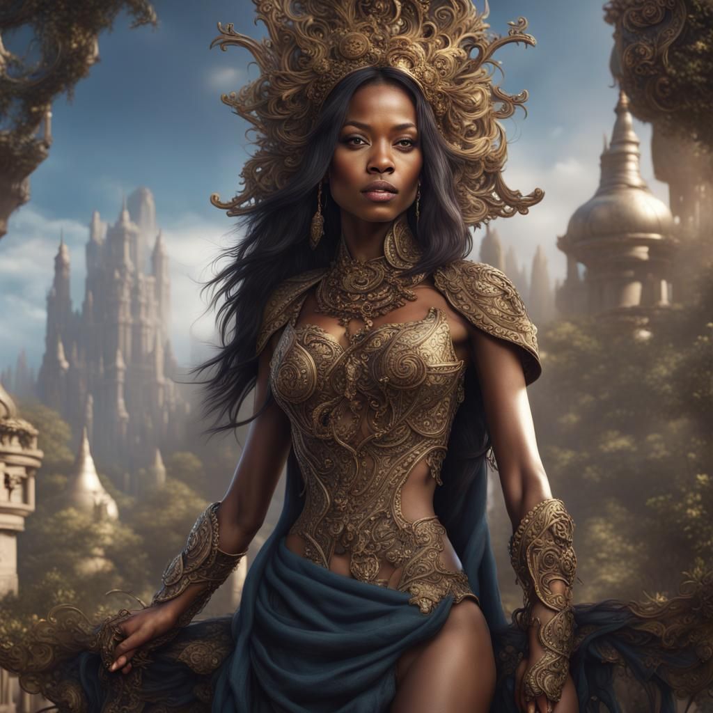 Stunning Model Blending Celebrity Features, Digital Art