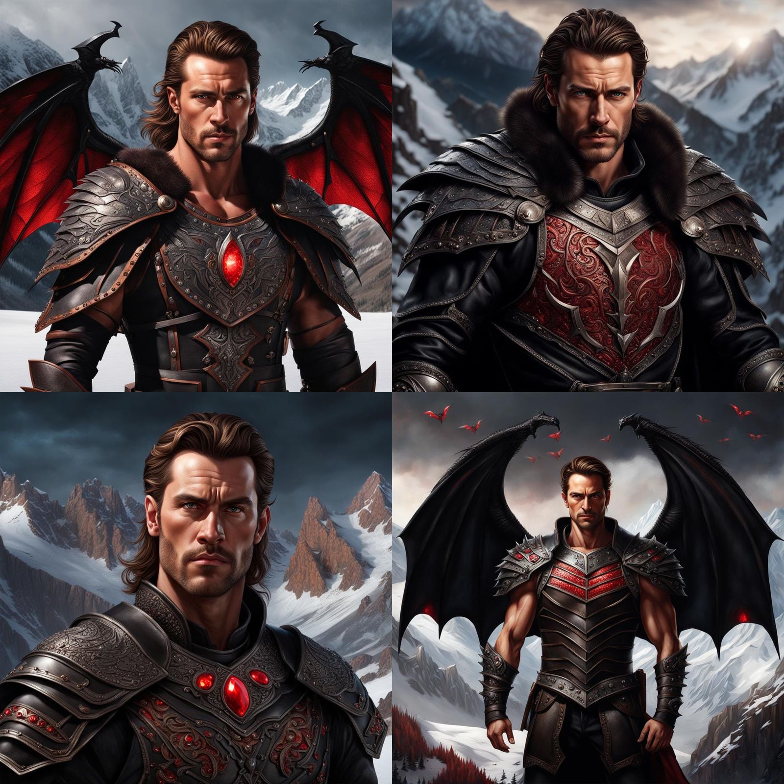 Hyperrealistic Portrait of Winged Warrior in Destroyed Villa...