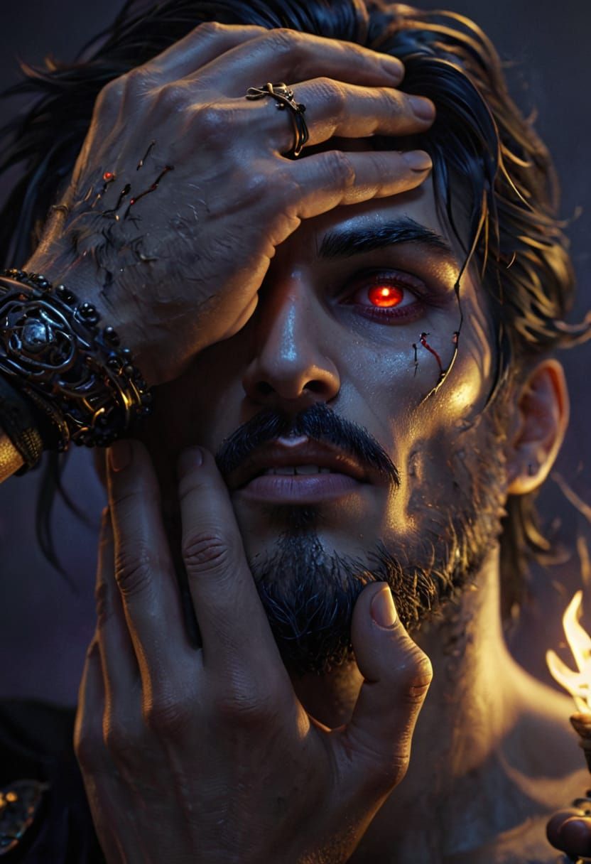 Mysterious Vampire Portrait in Dark Fantasy Style