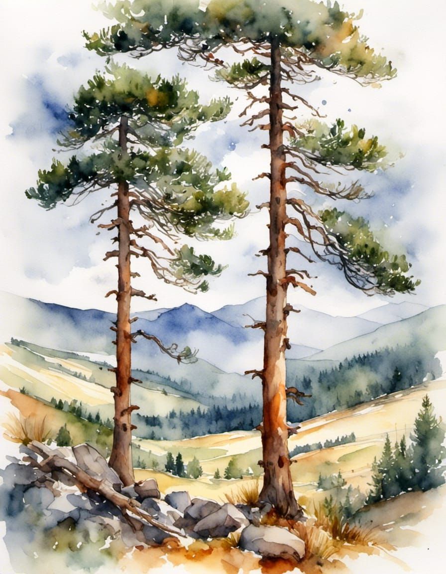 Snowy Scots Pines in Cairngorms: Storybook Style