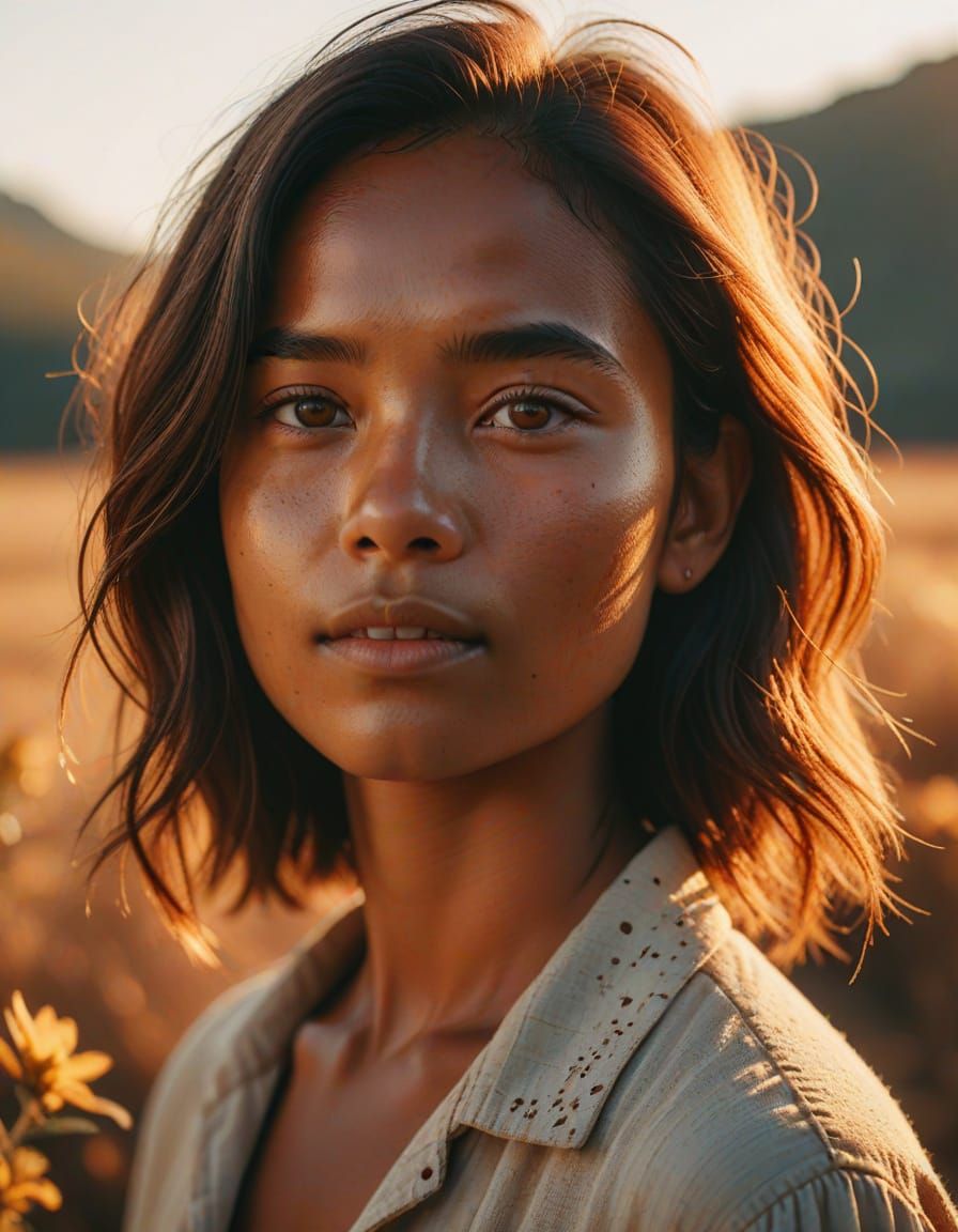Cinematic Portrait in Warm Earth Tones
