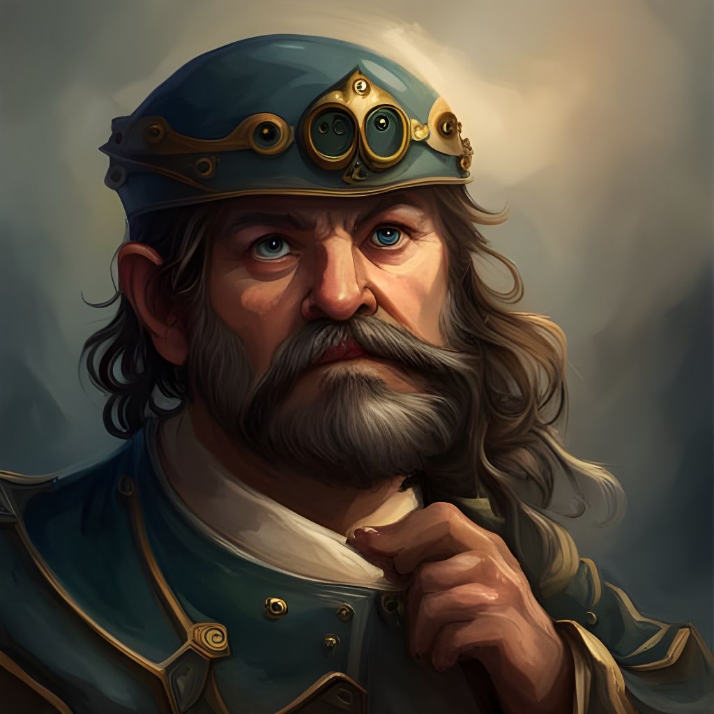 Flamboyant Dwarf Warrior with Black Beard