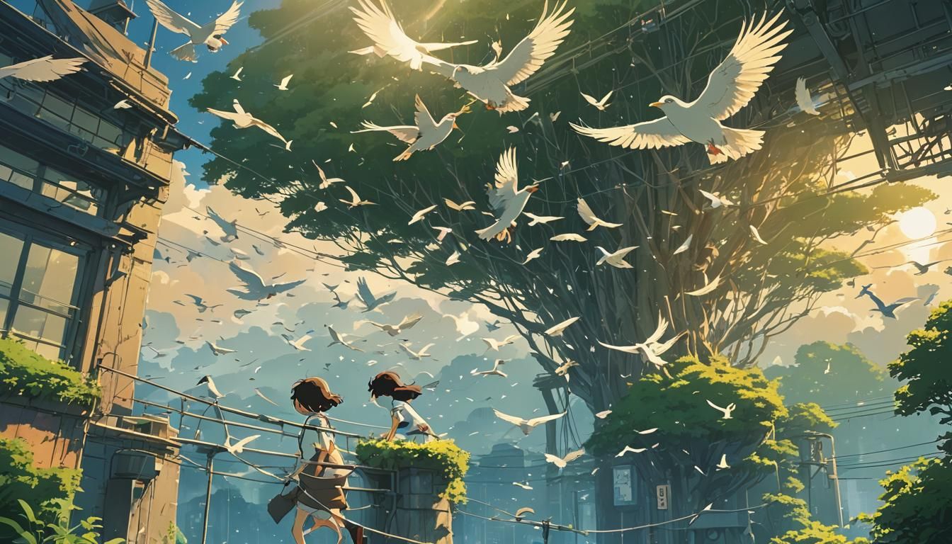 Birds Compete in Olympics: Anime Key Visual