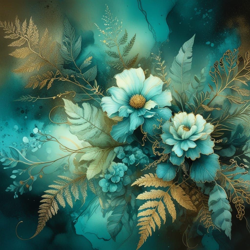 Turquoise, Gold & Black