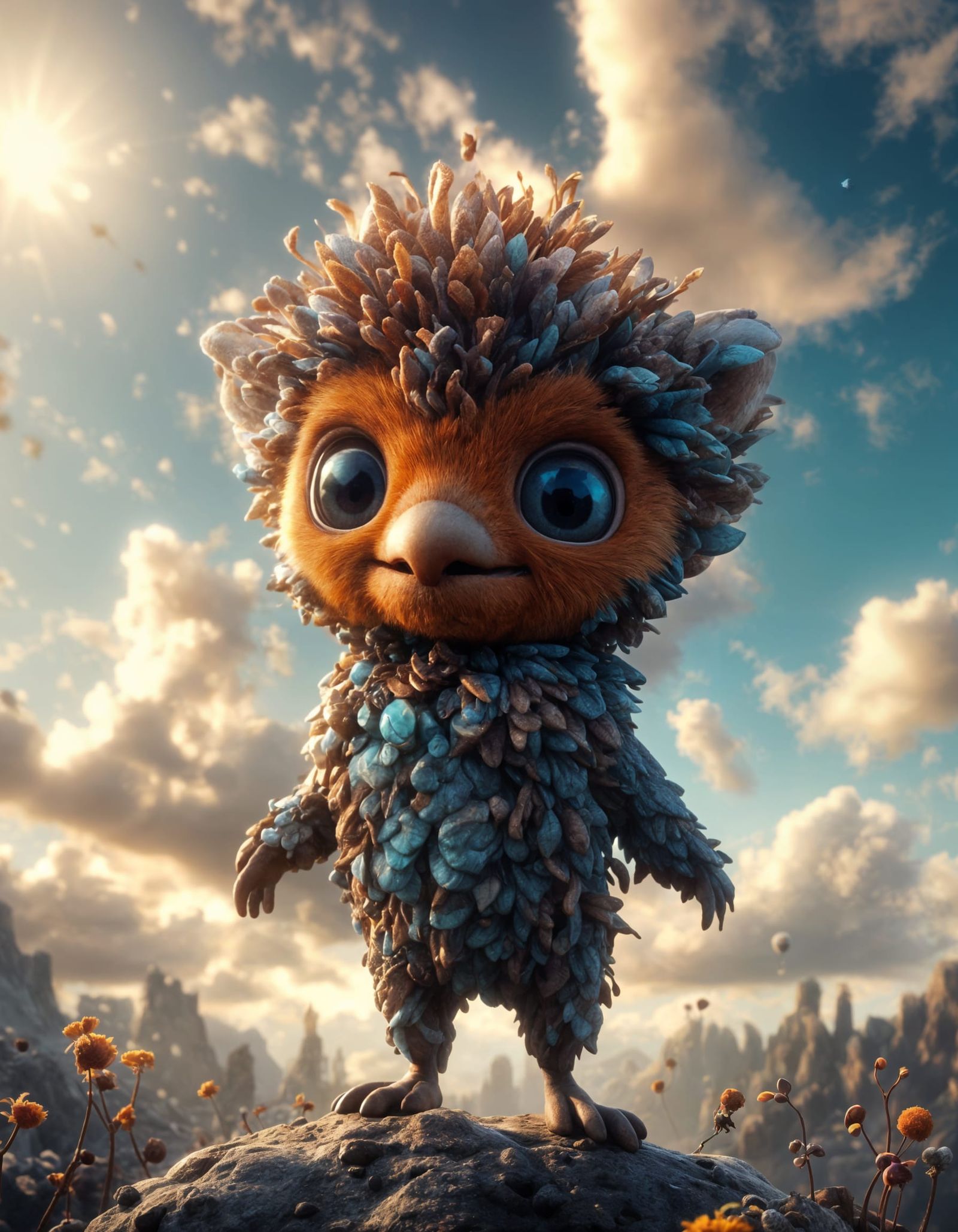 Anthropomorphic Air Sprite in 3D Digital Art Style