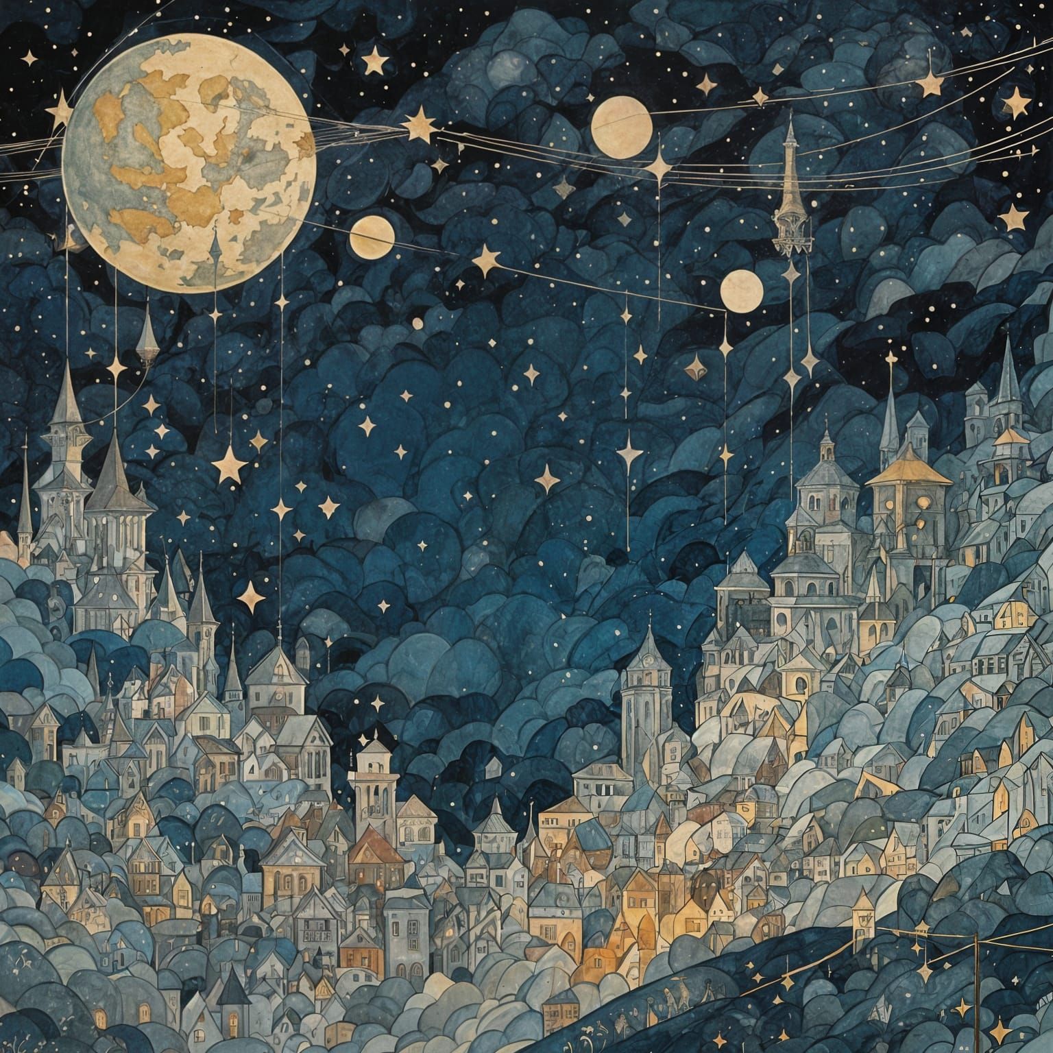 Celestial Portrait in Double Exposure Style