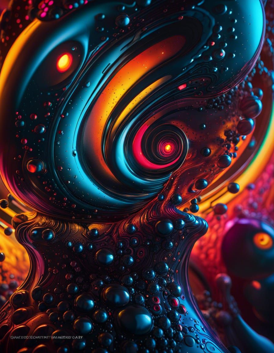 Galactic Lava Lamp in a Hyperrealistic Style