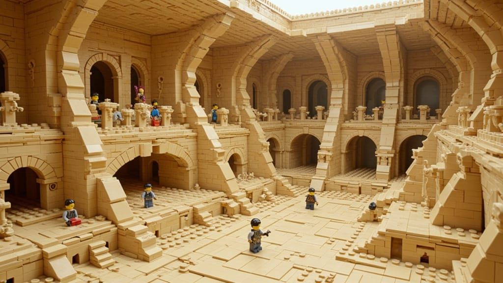 LEGO Desert City Diorama in Dragon Skeleton