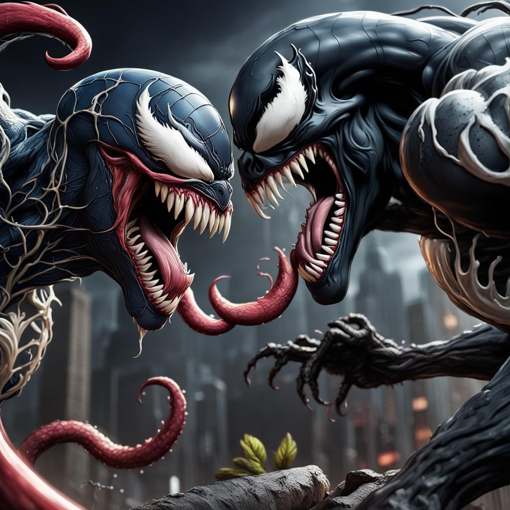 Antivenom Versus Venom: Detailed Fantasy Concept Art