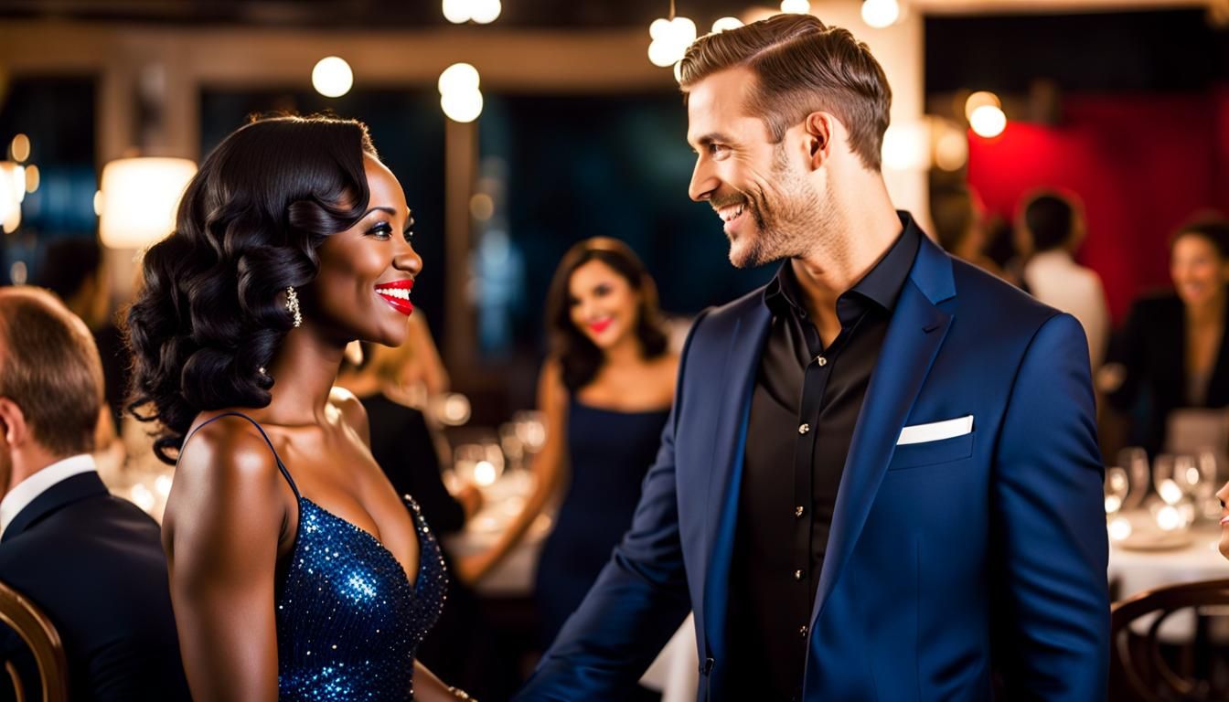 Romantic Restaurant Encounter with Bokeh Effects