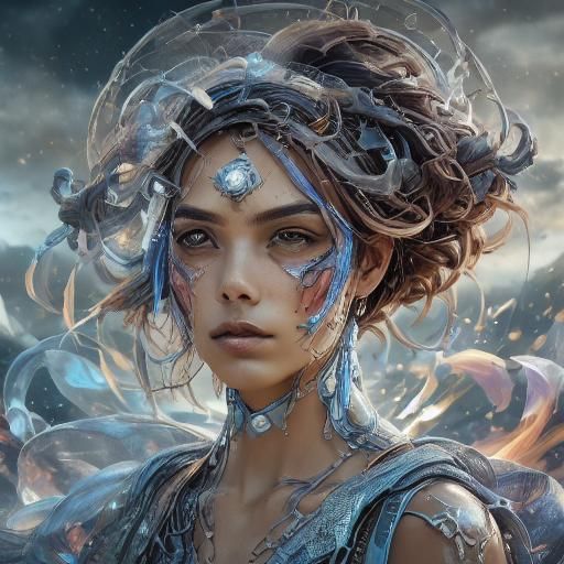 Dramatic Portrait in a Chaotic Digital Matte Painting