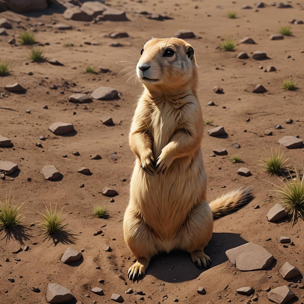 Prairie Dog in 3D Anime Style