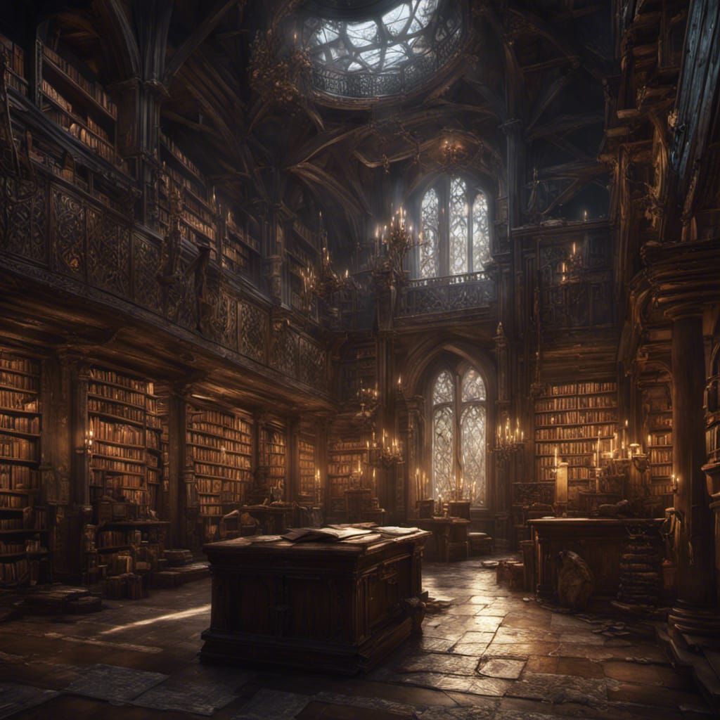 Dark Fantasy Medieval Library in Unreal Engine