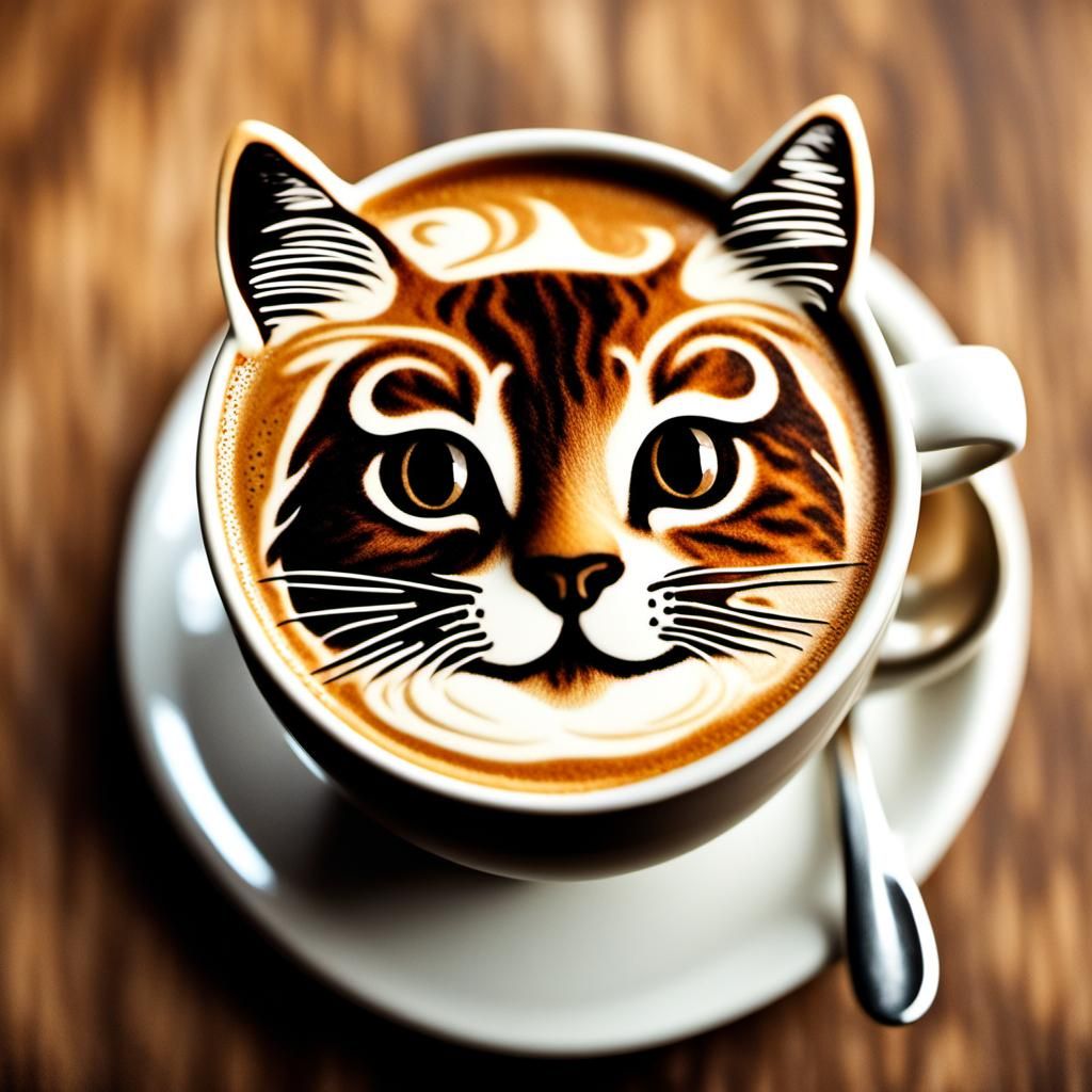 Feline latte art