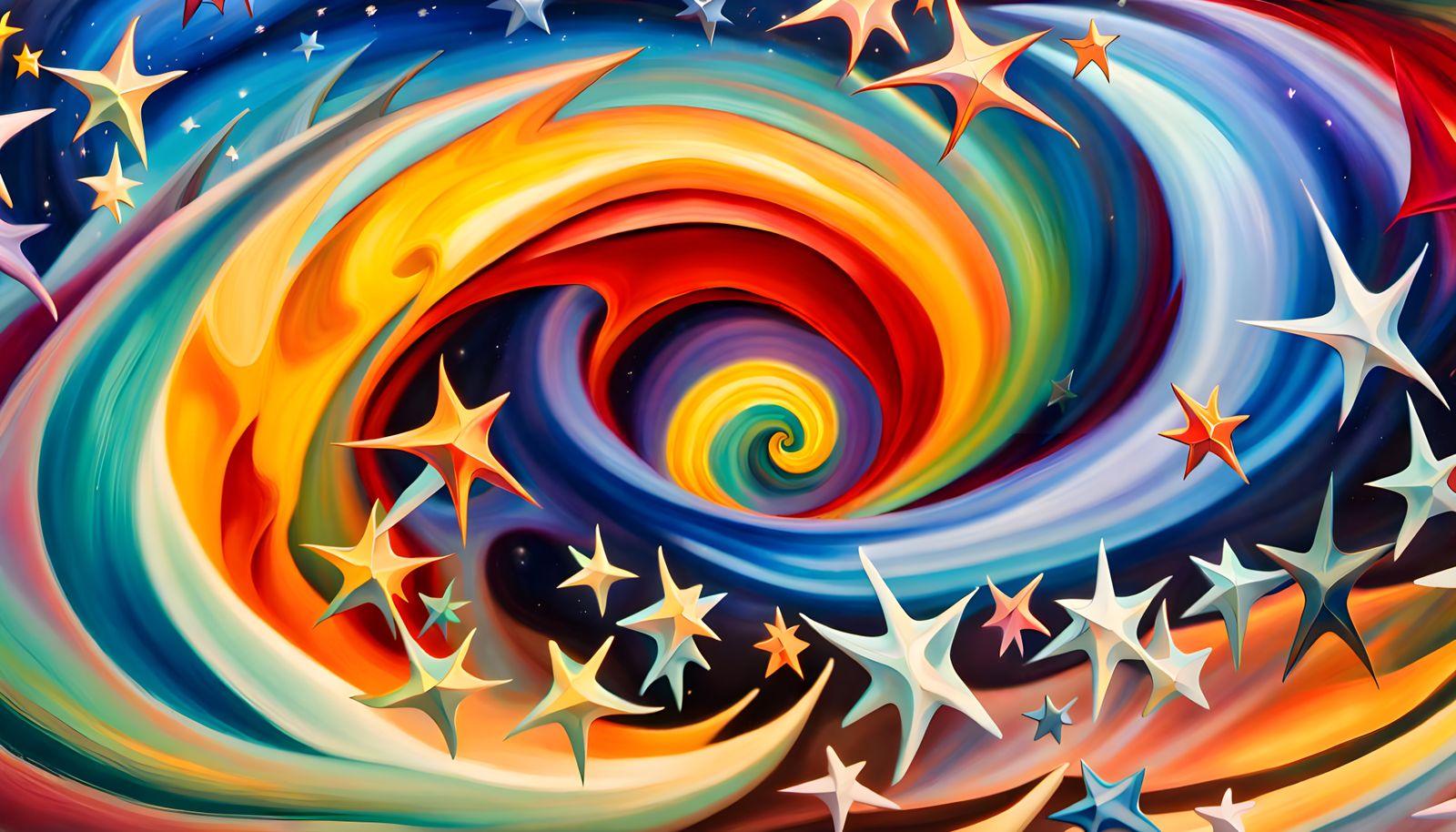 Iridescent Star Cluster Formation in Abstract Expressionism