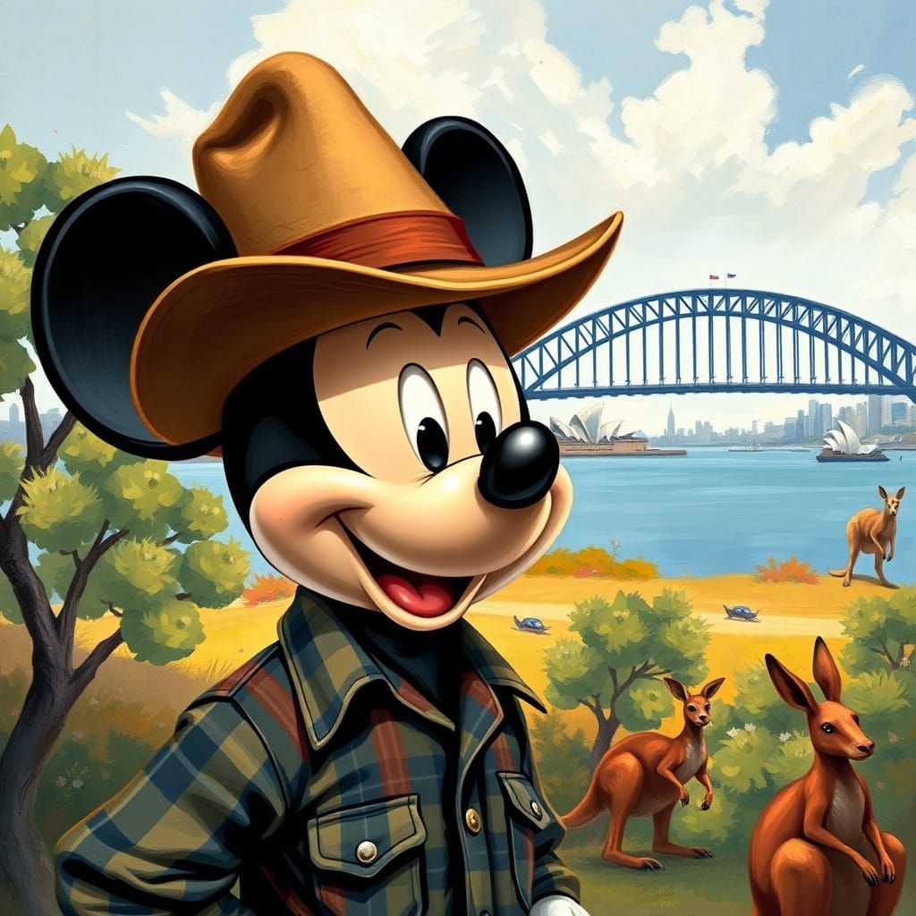 Mickey Mouse in Australian Landscape