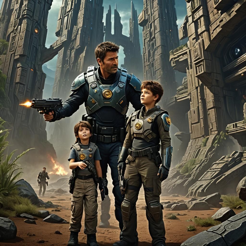 Joe Flanigan as Lieutenant Colonel John Sheppard playing wit...