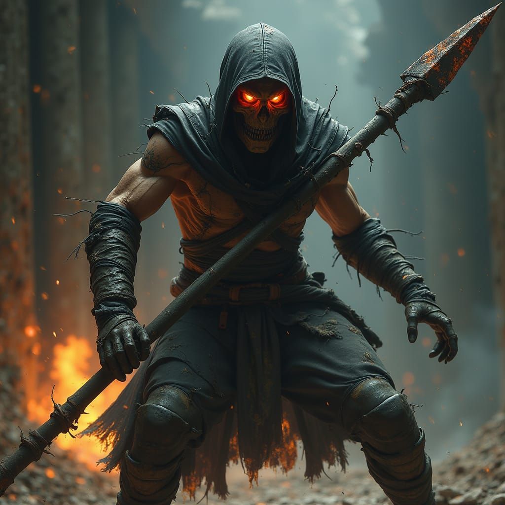 Scorpion from Mortal Kombat in Dark Arena