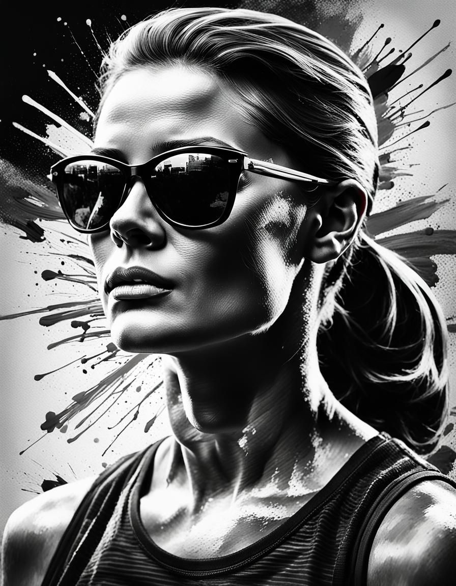 1950s Actress with Colorful Brushstroke Accents