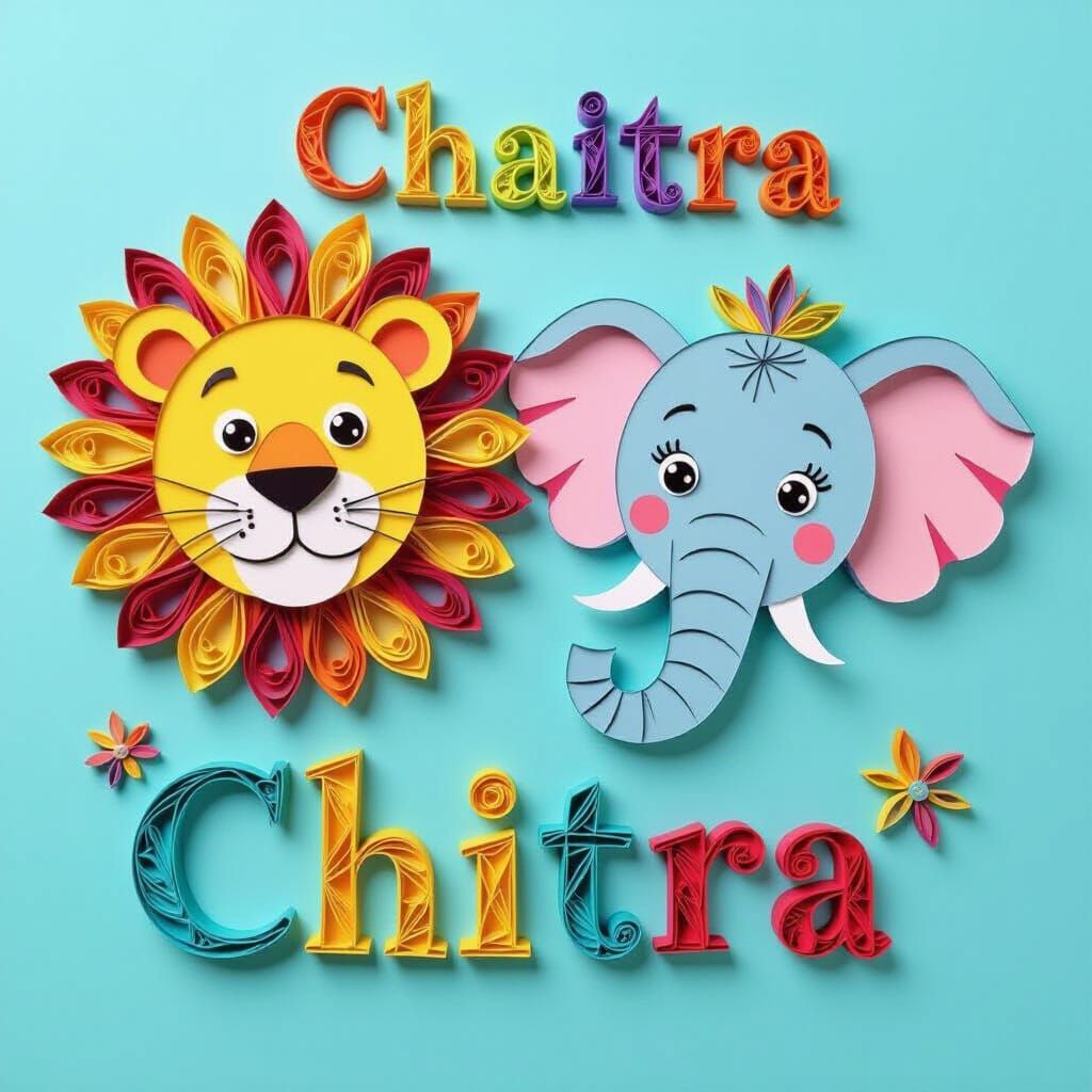 Kid-Friendly Lion & Elephant Art in Paper Quilling Style