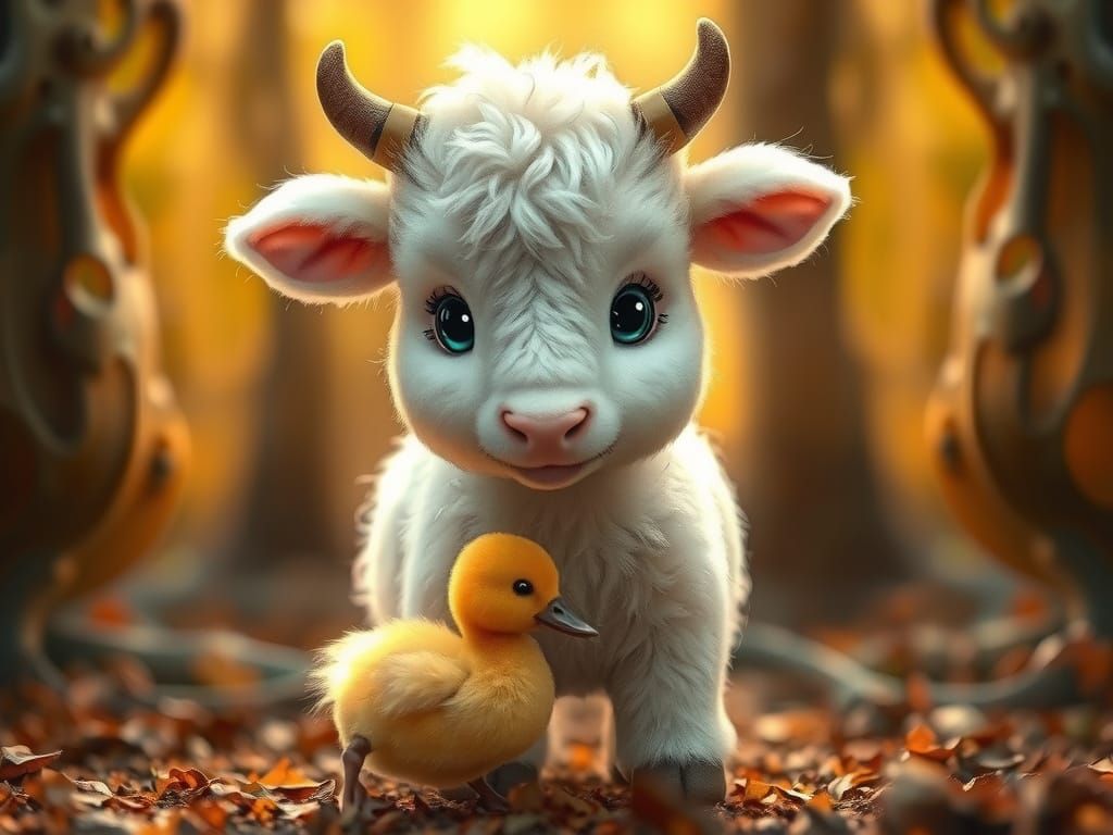 Whimsical Cowboy in Enchanted Forest, Fantastical Art