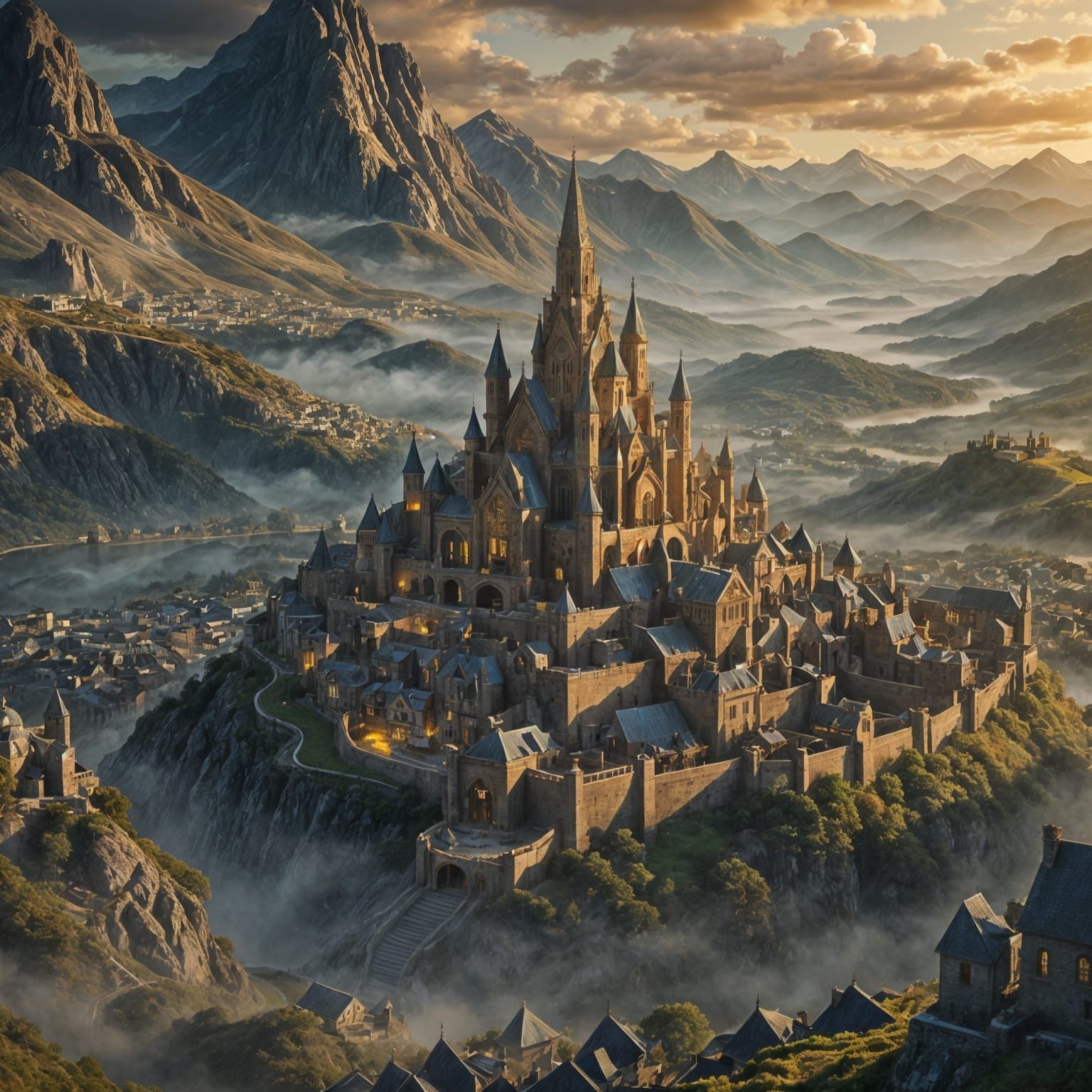 Celtic City in High Fantasy Digital Matte Painting